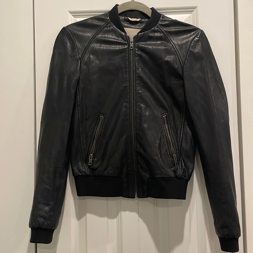 Soia & Kyo leather bomber jacket sz XS